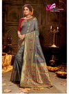 GREY COLOUR DESIGNER BANARASI SILK PARTY WEAR SAREE 2307